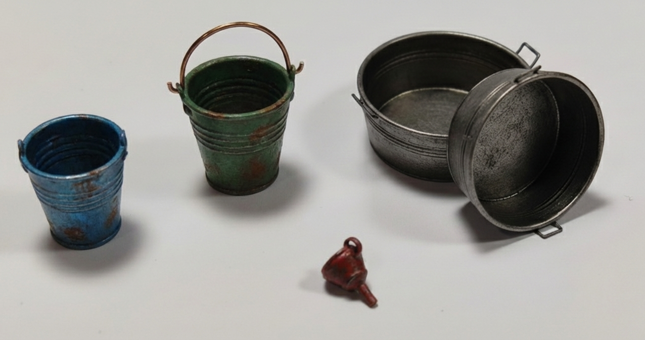 Set barreños, cubos y embudos 1:35