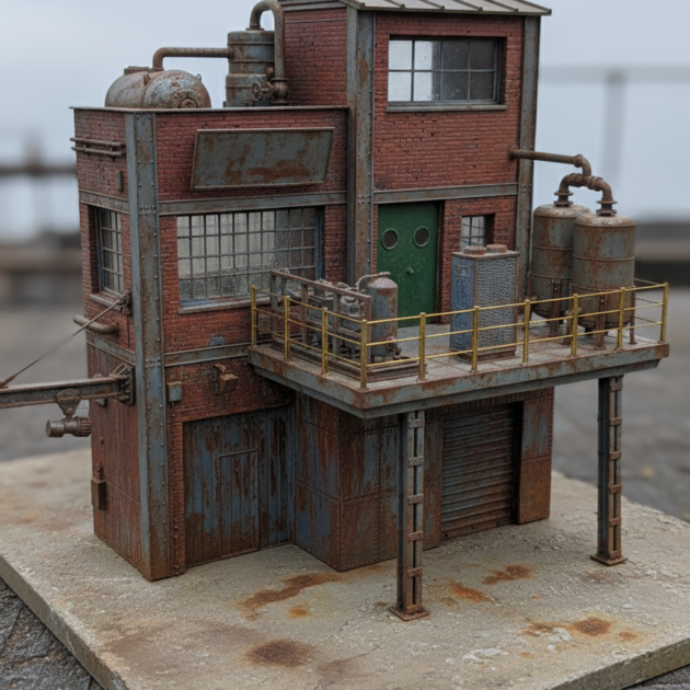 Fábrica sección completa frontal  1:35